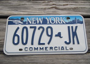 New York Blue White Commercial License Plate The Empire State 