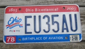 Ohio Bicentennial License Plate 2008