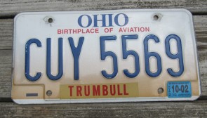 Ohio Birthplace of Aviation License Plate 2002
