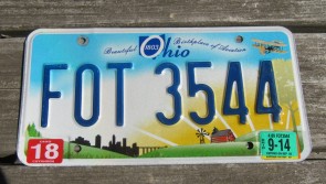 Ohio Beautiful Sun Set License Plate Birthplace of Aviation 2014