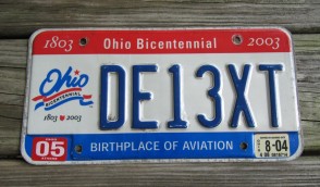 Ohio Bicentennial License Plate 2004