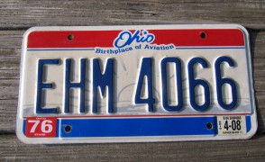 Ohio Rising Sun License Plate Birth Place of Aviation 2008