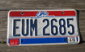 Ohio Rising Sun License Plate Birth Place of Aviation 2016