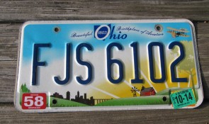 Ohio Beautiful Sun Set License Plate Birthplace of Aviation 2014