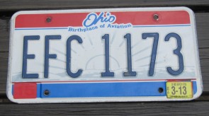 Ohio Rising Sun License Plate Birth Place of Aviation 2013