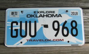 Oklahoma White Dove License Plate Travel OK 2018