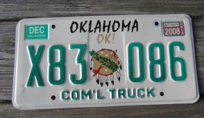 Oklahoma Native America License Plate 2008 