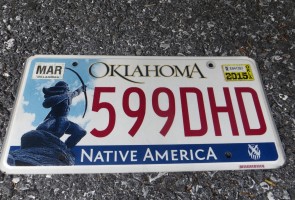 Oklahoma Arrow Shooter Native America License Plate 2015 
