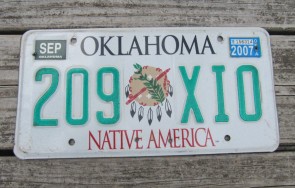 Oklahoma Native America License Plate 2007