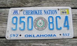 Oklahoma Cherokee Nation License Plate Indian Tribal 2019