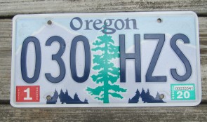  Oregon Tree and Mountains License Plate 2020
