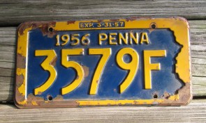 Pennsylvania Penna Keystone License Plate 1956