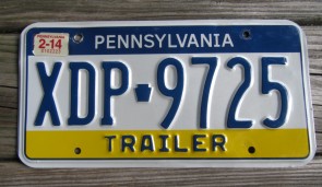 Pennsylvania Visit PA Trailer License Plate 2014