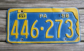 Pennsylvania Penna Keystone License Plate 1959