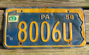 Pennsylvania Penna Keystone License Plate 1962