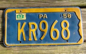 Pennsylvania Penna Keystone License Plate 1962