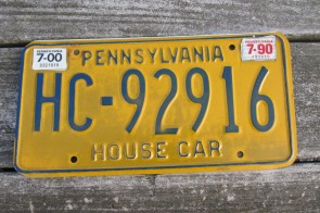 Pennsylvania Blue Yellow License Plate 2000