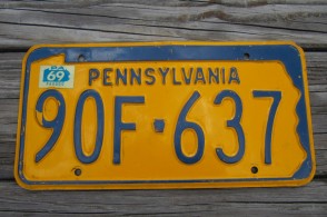 Pennsylvania State Shaped License Plate 1969