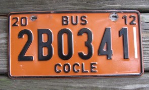 Panama Orange Bus License Plate 2012