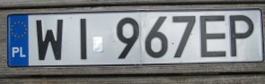 Poland Euro band License Plate WI 967 EP