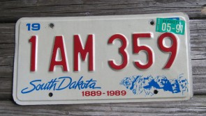 South Dakota Mount Rushmore License Plate 1991