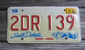 South Dakota Mount Rushmore License Plate 1990
