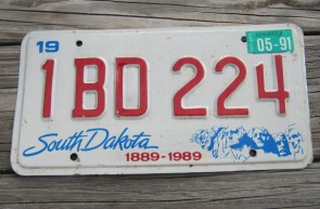 South Dakota Mount Rushmore License Plate 1991