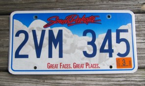 South Dakota Great Faces Great Places License Plate 2014