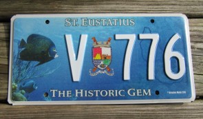 Saint Eustatius The Historic Gem License Plate Dutch Caribbean Island 2010