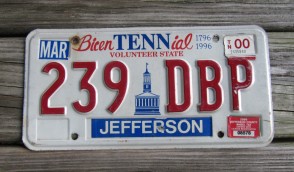 Tennessee Bicentennial License Plate 2000