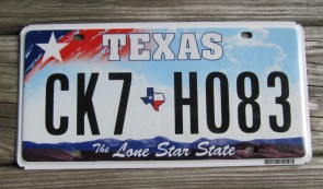 Texas Lone State State License Plate Mountains