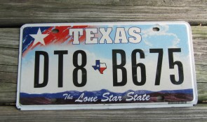 Texas Lone State State License Plate Mountains