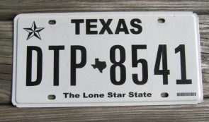 Texas White The Lone Star State License Plate  
