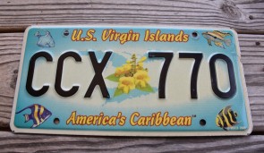 US Virgin Islands America's Caribbean License Plate Tropical Fish 