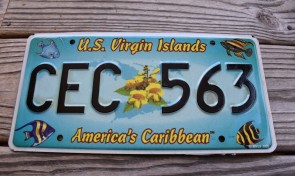 US Virgin Islands America's Caribbean License Plate Tropical Fish 