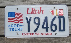 Utah In God We Trust License Plate United We Stand 2020