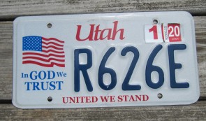 Utah In God We Trust License Plate United We Stand 2020