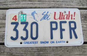 Utah White Ski License Plate Greatest Snow On Earth 2011