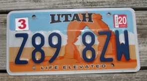 Utah Arch Life Elevated License Plate 2020