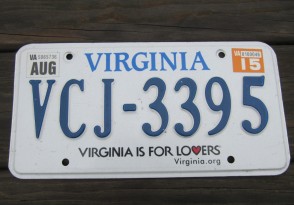 Virginia is For Lovers License Plate. 2015 Virginia.org 