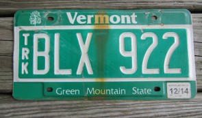 Vermont Green Mountain State License Plate 2014