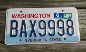 Washington Mt Rainier License Plate 2018