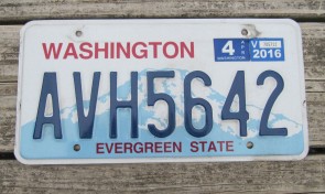 Washington Mt Rainier License Plate 2016