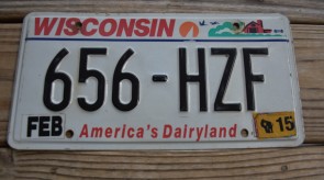 Wisconsin America's Dairyland License Plate 2015