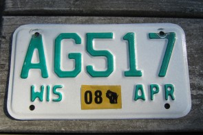 Wisconsin Motorcycle License Plate 2008