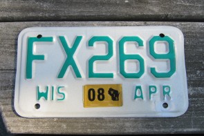 Wisconsin Motorcycle License Plate 2008