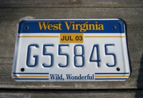 West Virginia Motorcycle License Plate Wild Wonderful 2003