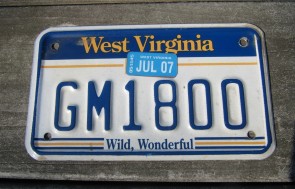 West Virginia Motorcycle License Plate Wild Wonderful 2007