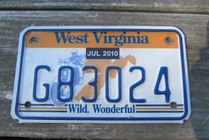 West Virginia Motorcycle License Plate Wild Wonderful Motorcycle Rider 2010