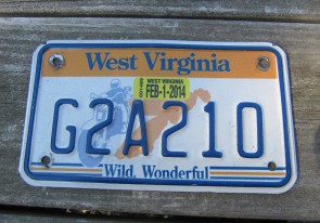 West Virginia Motorcycle License Plate Wild Wonderful Motorcycle Rider 2014